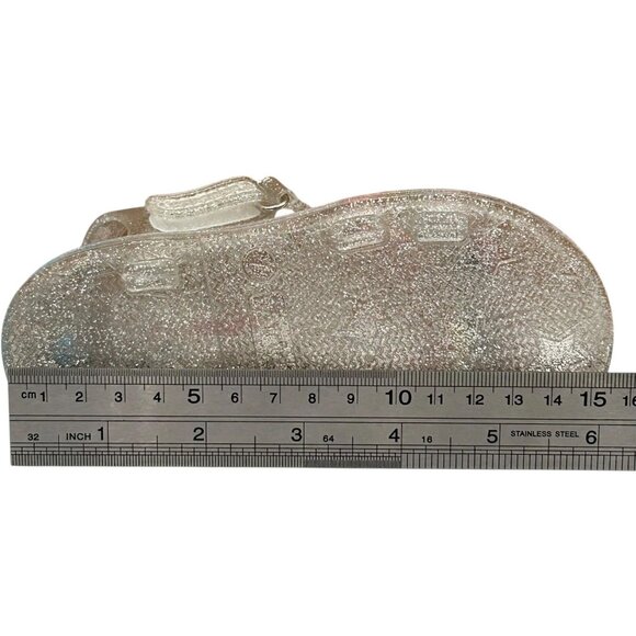 Carters Toddler Girls Jelly Sandals Size 7 Silver Rainbow Flexible & Lightweight - Picture 10 of 12